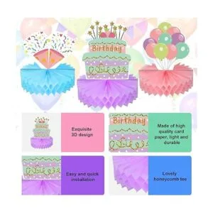 9 piezas de decoración de centro de mesa de cumpleaños en_4