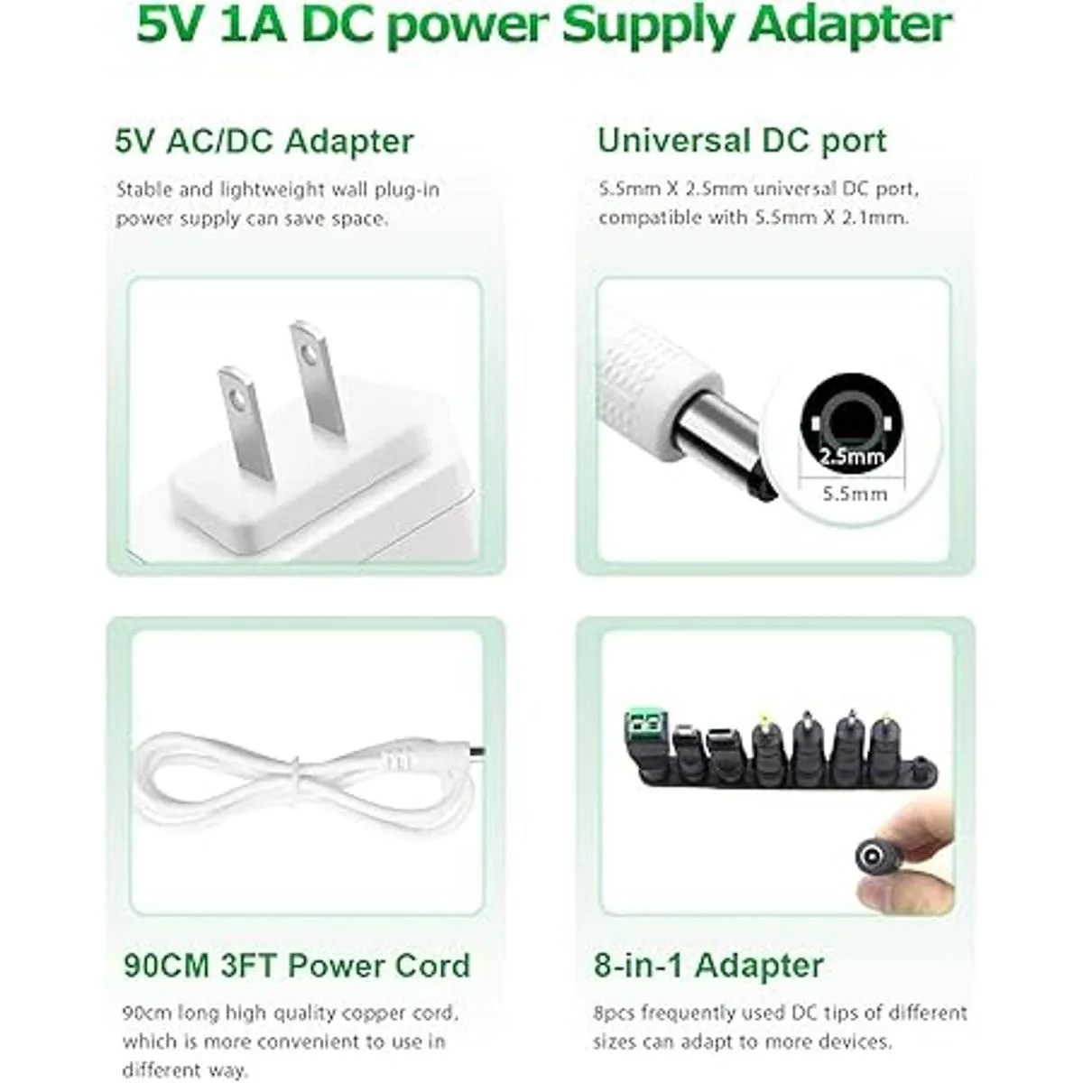Adaptador de fuente de alimentación de 5 V 1 A Arkare DC_2