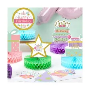 9 piezas de decoración de centro de mesa de cumpleaños en_5