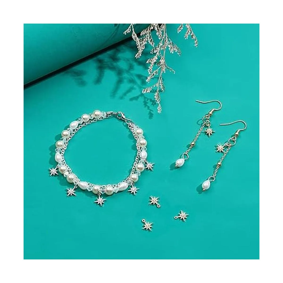 BENECREAT 16 colgantes de circonita cúbica chapada en oro_5