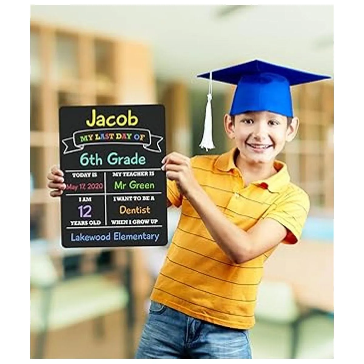 FunPlus Tablero del primer día de escuela letrero de_5