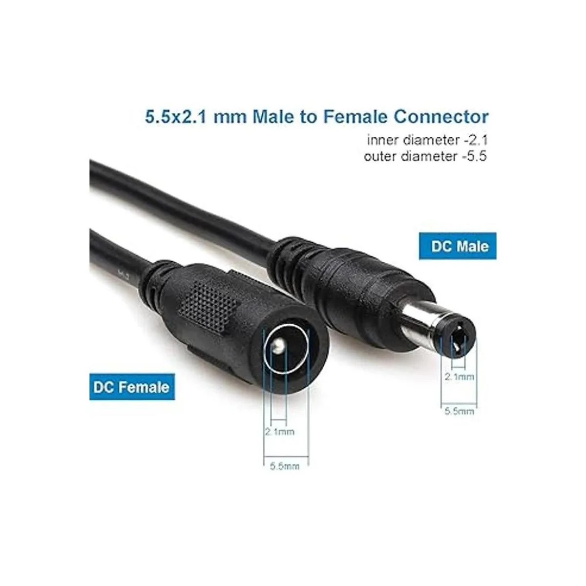 Paquete de 2 cables de extensión de corriente continua de_4