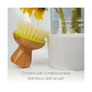 Juego de dispensador de jabón de cerámica y esponja de_5