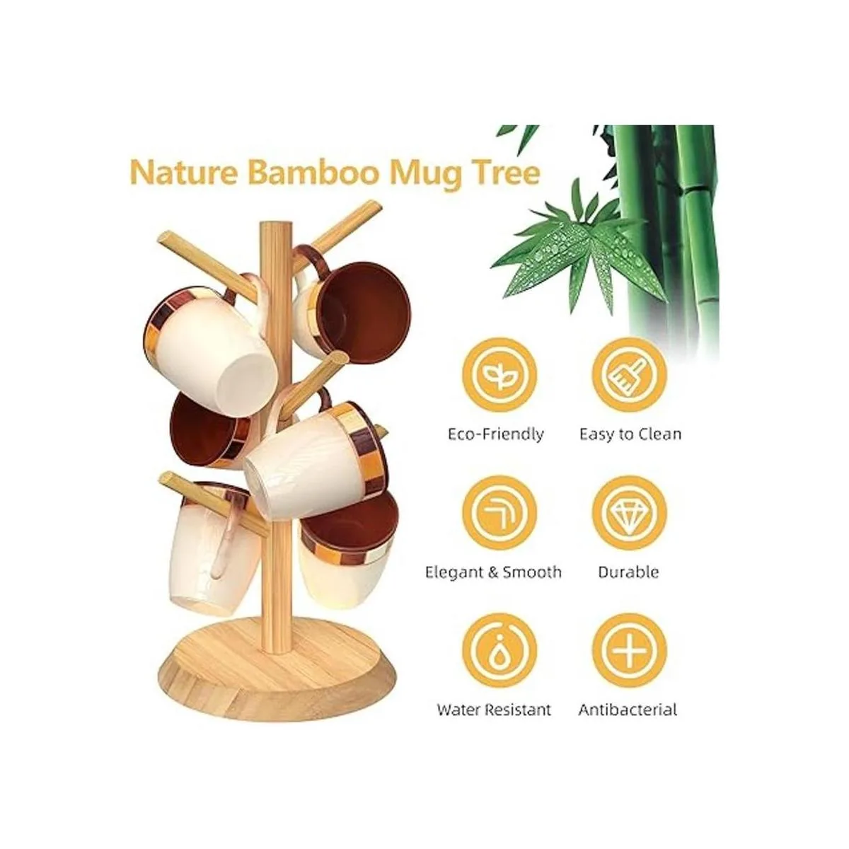 MaxGear Soporte para tazas de café estante de madera de_3