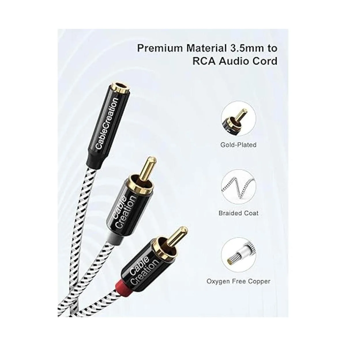 Cable de audio estéreo de 0.138 in a RCA cable de audio_5