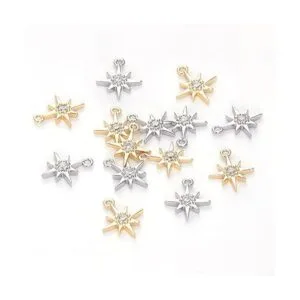 BENECREAT 16 colgantes de circonita cúbica chapada en oro_4