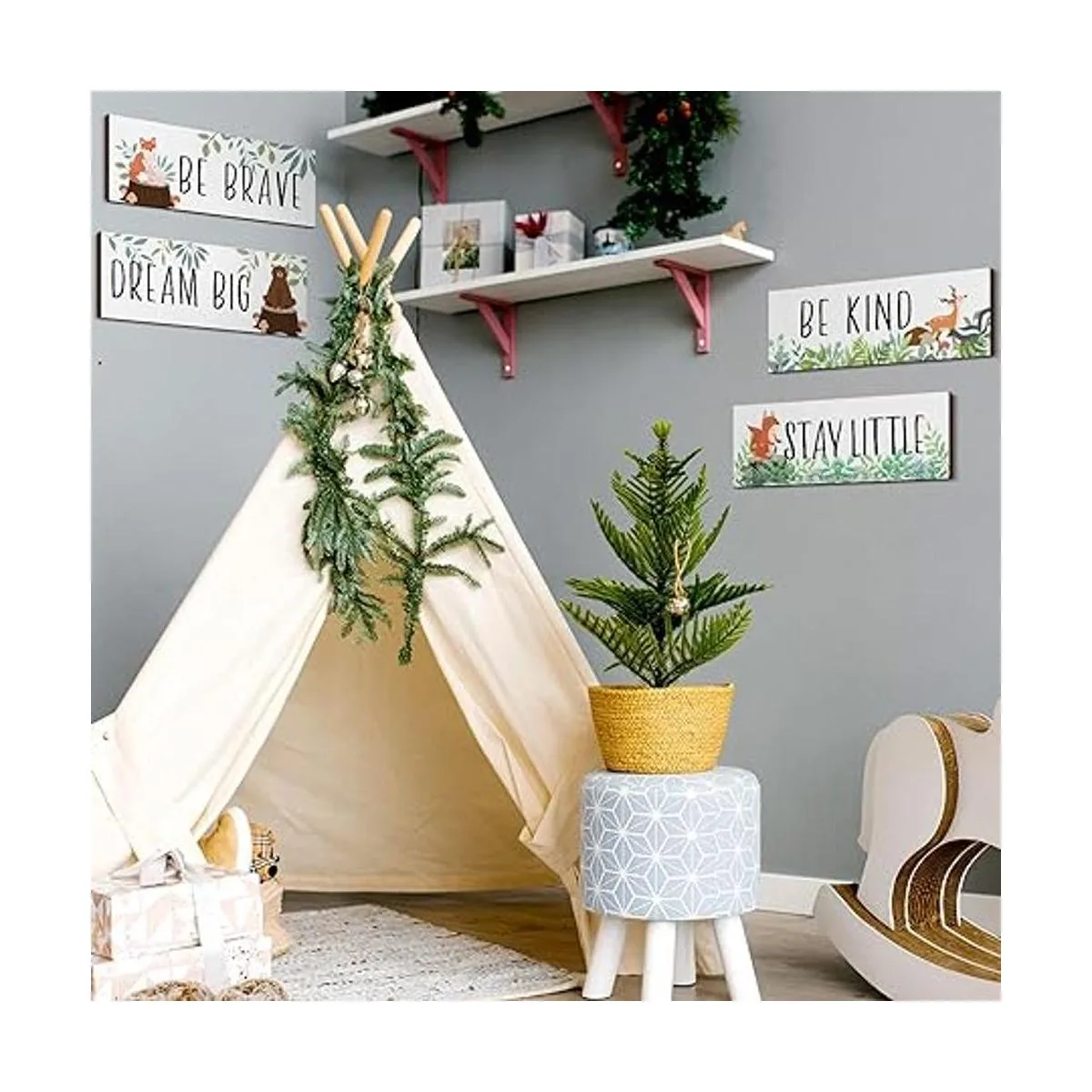 4 piezas de decoración de guardería de bosque para bebés_6