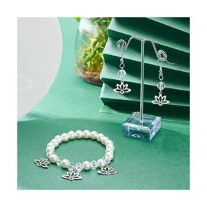 UNICRAFTALE 20 colgantes de flor de loto hueca de acero_3