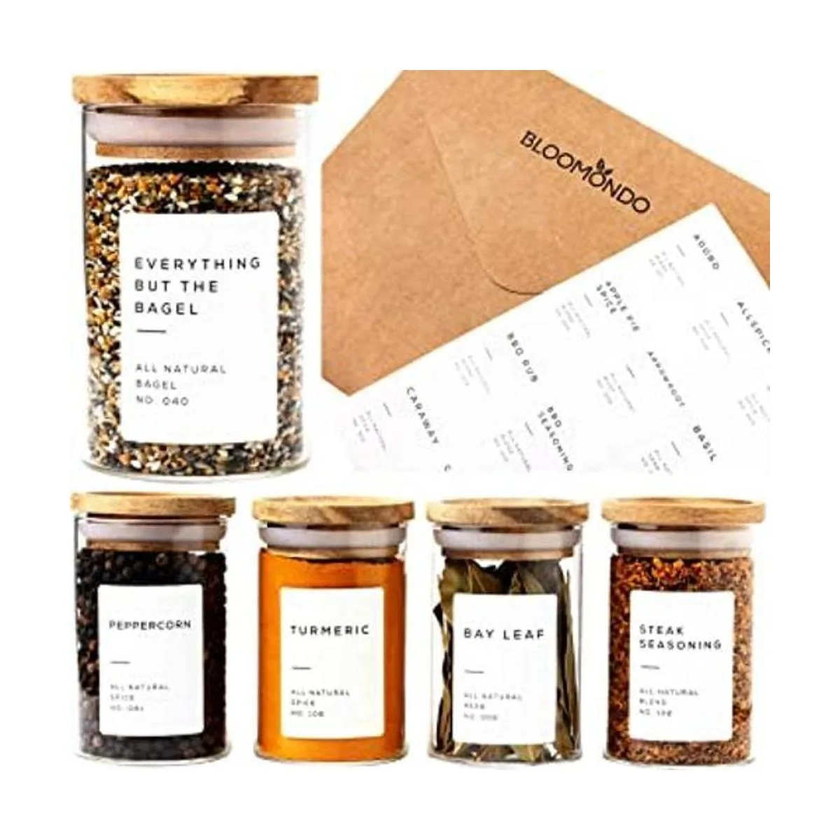 Bloomondo 160 etiquetas impermeables para tarros de_1