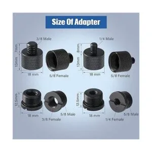 Juego de adaptadores de rosca de micrófono de 8 piezas_2