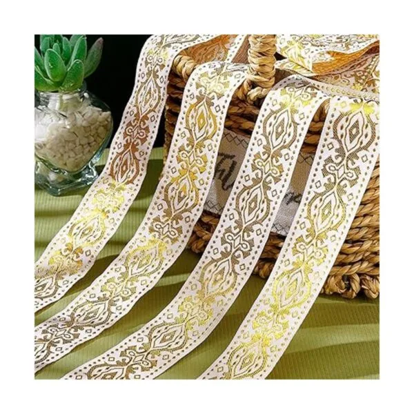 PH PandaHall Cinta jacquard étnica dorada de 14 yardas_2