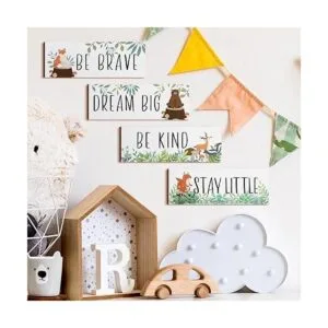 4 piezas de decoración de guardería de bosque para bebés_4