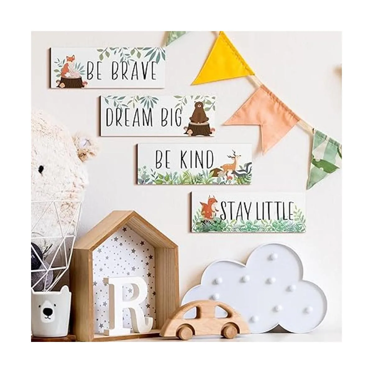 4 piezas de decoración de guardería de bosque para bebés_4