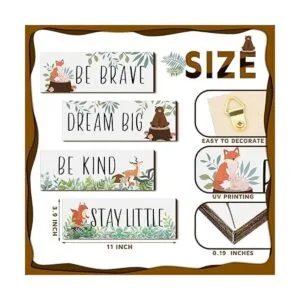 4 piezas de decoración de guardería de bosque para bebés_3