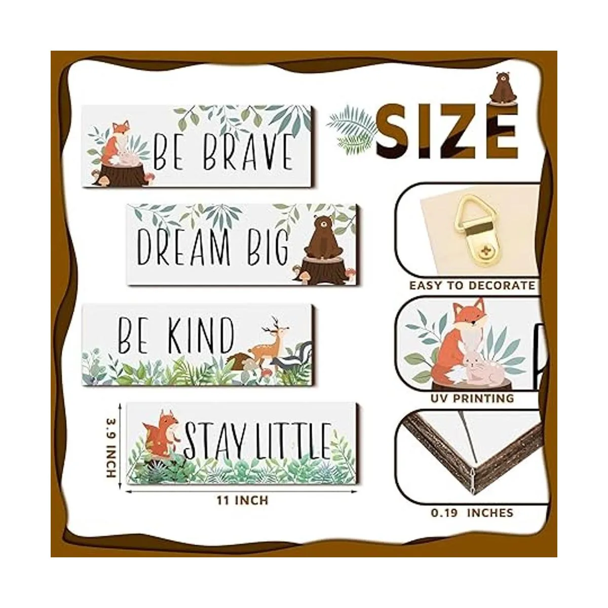 4 piezas de decoración de guardería de bosque para bebés_3