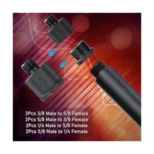 Juego de adaptadores de rosca de micrófono de 8 piezas_5
