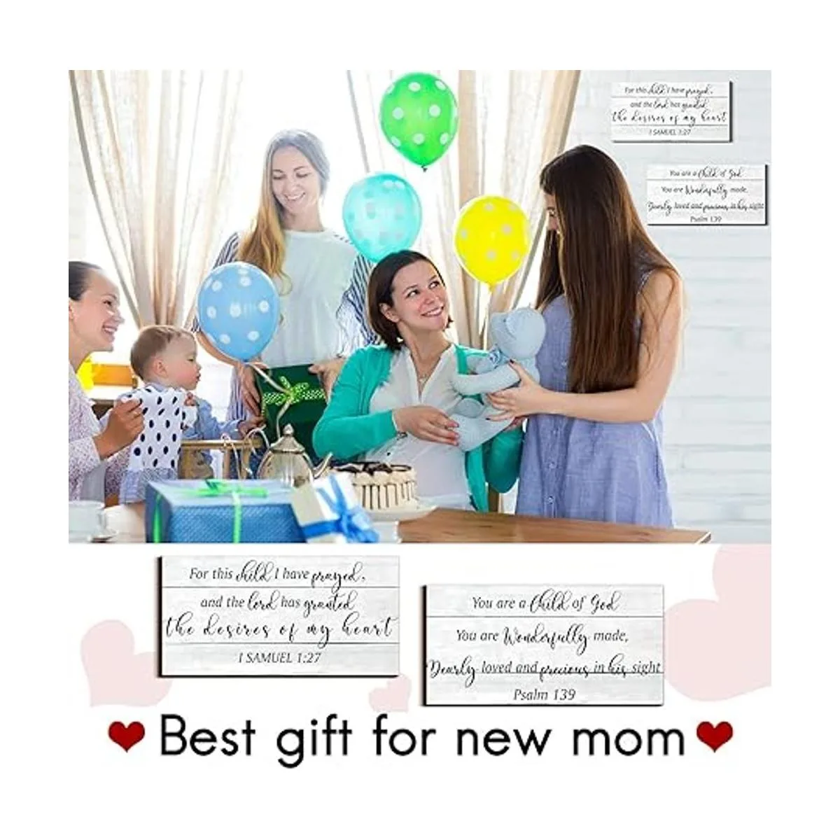 2 piezas de decoración de pared de madera para niñas y_5