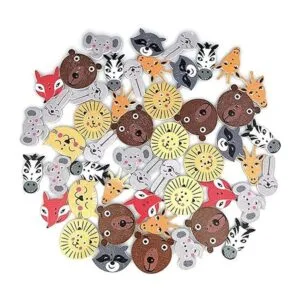 FCOVUVDBD 50 botones de madera de animales lindos de 2_6