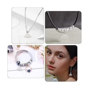 UNICRAFTALE 20 colgantes de flor de loto hueca de acero_6