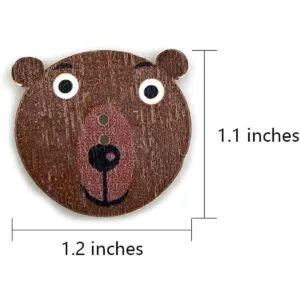 FCOVUVDBD 50 botones de madera de animales lindos de 2_3
