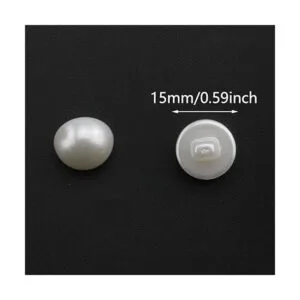 ZCZQC Botón de perlas de media cúpula 50 piezas de 0.591_2
