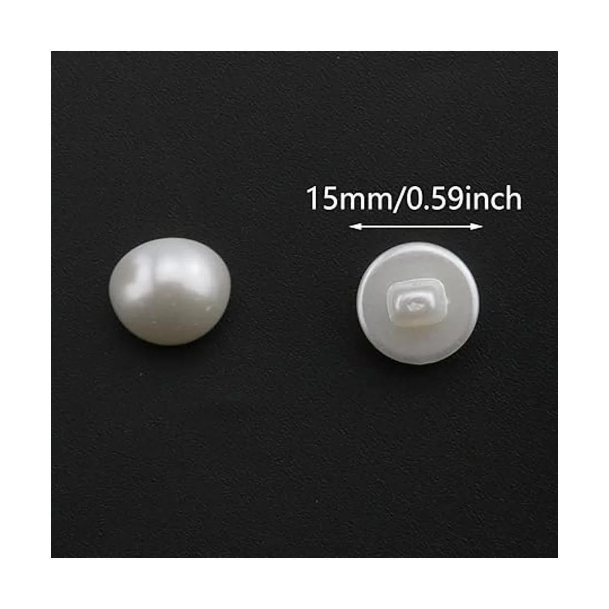 ZCZQC Botón de perlas de media cúpula 50 piezas de 0.591_2
