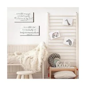 2 piezas de decoración de pared de madera para niñas y_6