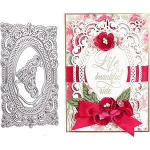 Troqueles de metal con marco de flor corte de borde de_7