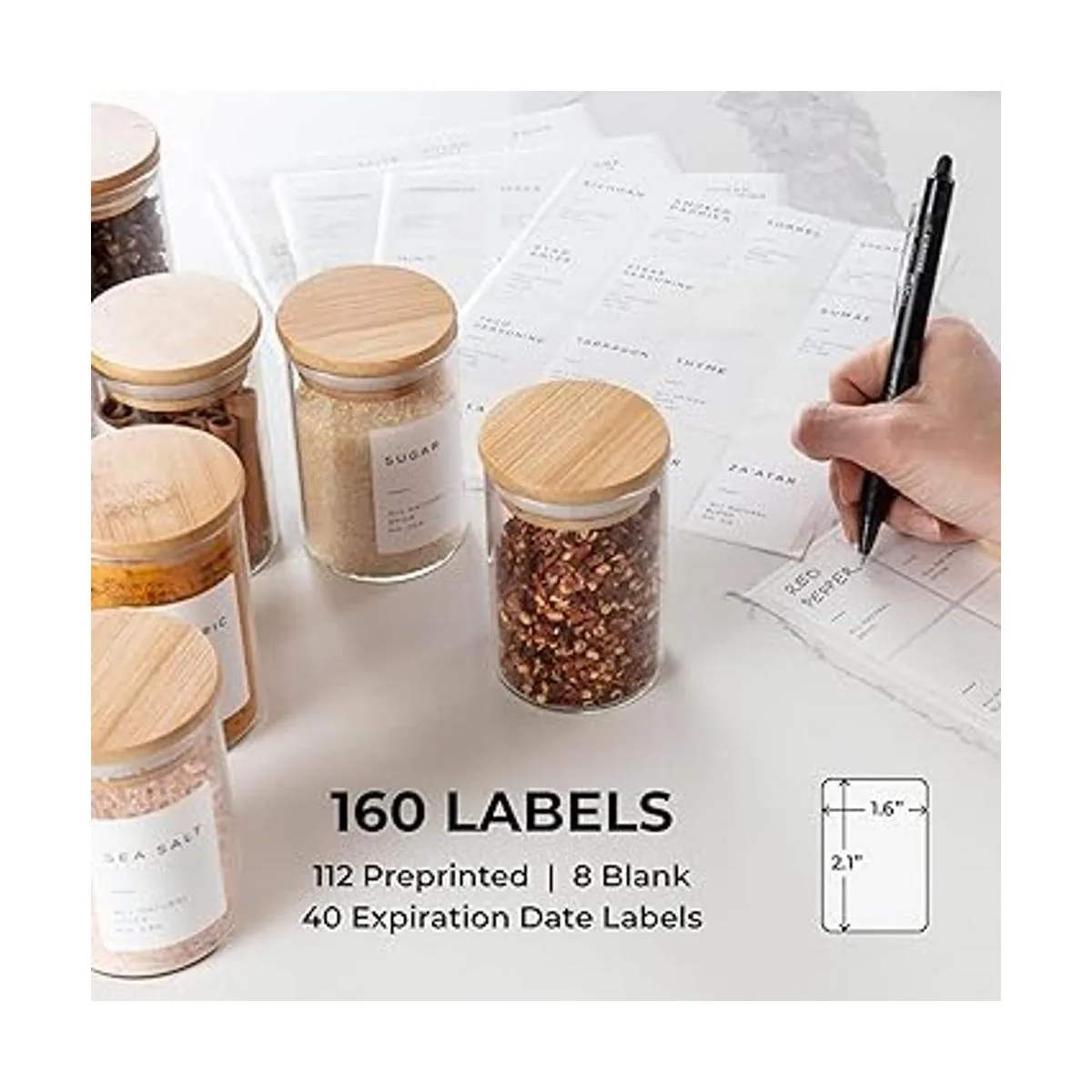 Bloomondo 160 etiquetas impermeables para tarros de_3