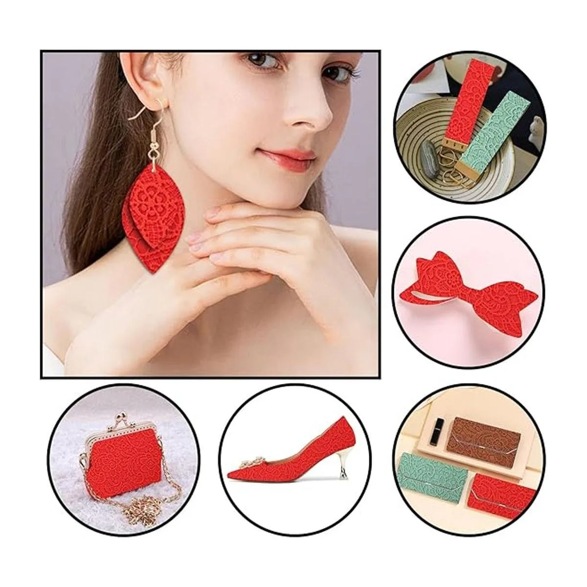 Picheng Hojas de cuero sintético en relieve rollos de_6