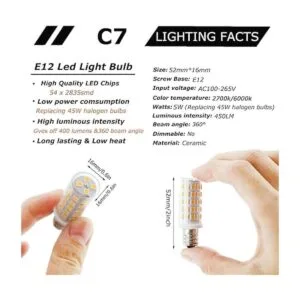 Bombilla LED E12 de 5 W base de candelabro E12_2