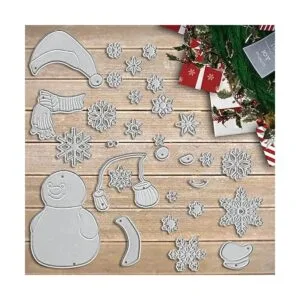 ALIBBON 2 troqueles de muñeco de nieve para hacer tarjetas_5