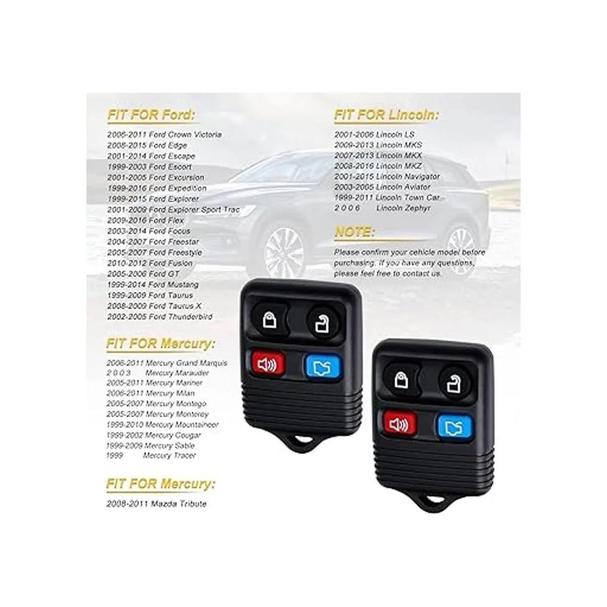 Pilida Control remoto de entrada sin llave de repuesto_4