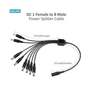 Paquete de 2 cables divisor de potencia de salida de 1_4