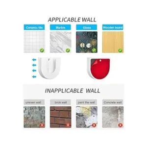 Paquete de 2 soportes de pared adhesivos fuertes para_5