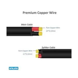 Paquete de 2 cables divisor de potencia de salida de 1_5