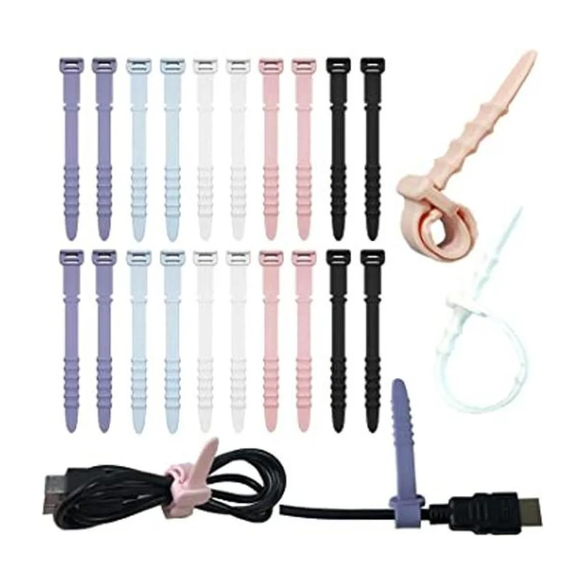 Bridas de silicona con cierre de cremallera 20 correas de_1