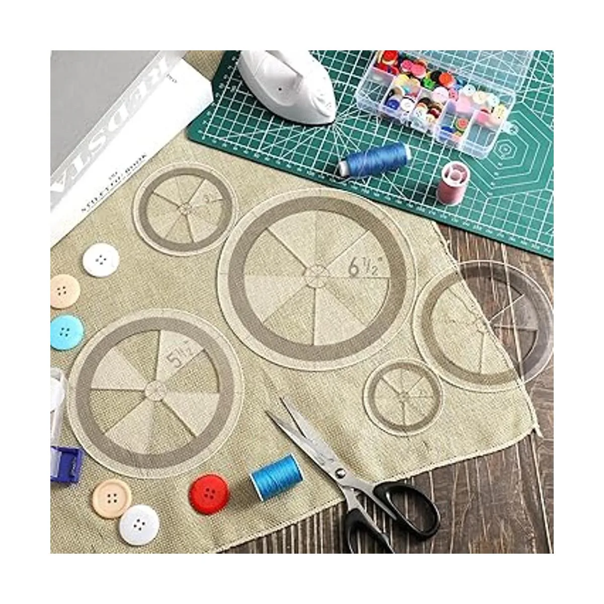 Juego de 5 plantillas de acolchado circular regla de_3