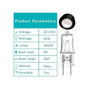 Bombillas halógenas G8 de 35 W 120 V base G8 2 pines_3
