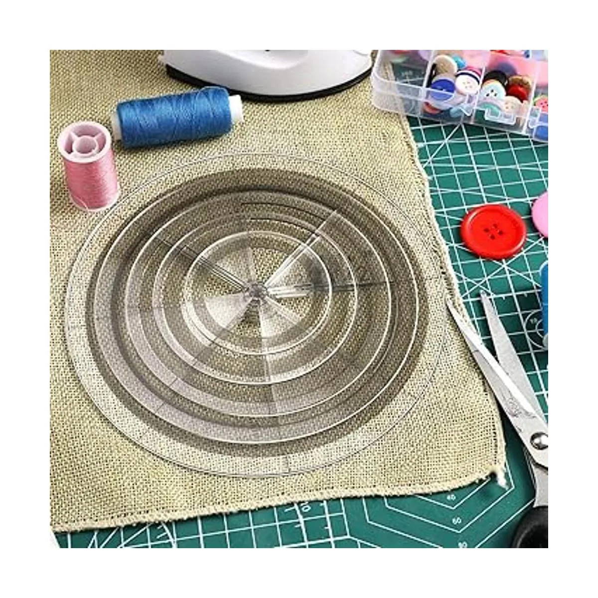 Juego de 5 plantillas de acolchado circular regla de_7