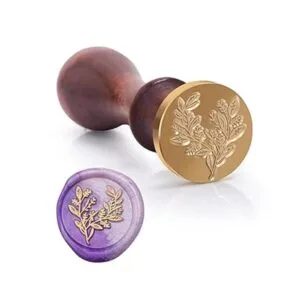 Sello de cera de hoja de eucalipto elegante sello de_2
