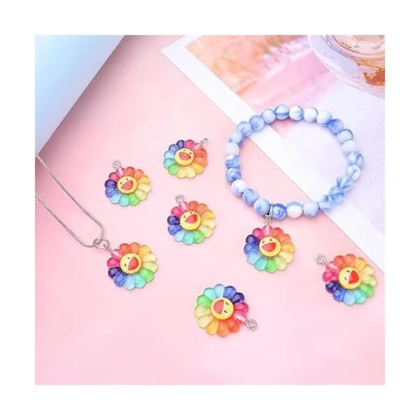 Aylifu 20 dijes de girasol de cara sonriente dijes de_5