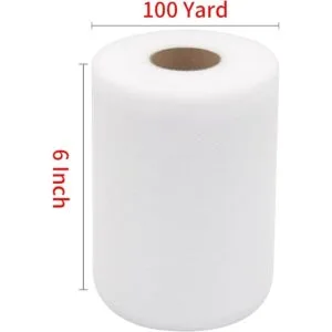 Rollos de tela de tul blanco de 6 pulgadas por 100 yardas_4