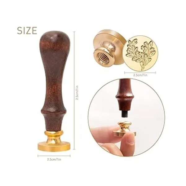 Sello de cera de hoja de eucalipto elegante sello de_3