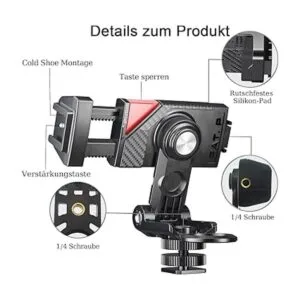 Zeetain Soporte para teléfono para cámara trípode de_4