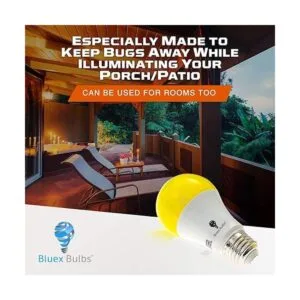 BlueX Paquete de 2 bombillas LED amarillas ámbar A19 sin_2