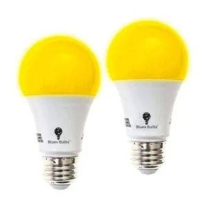 BlueX Paquete de 2 bombillas LED amarillas ámbar A19 sin_1