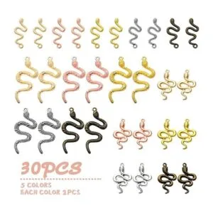 30 colgantes de serpiente de 5 colores de aleación_2