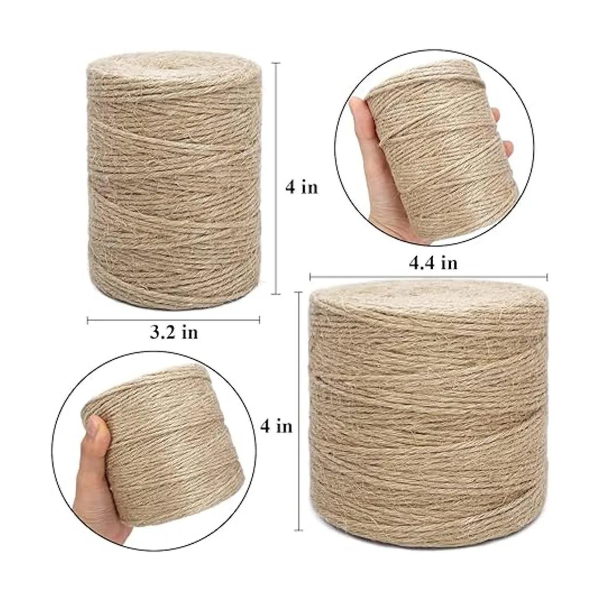 Rophomor Cuerda de yute de 500 pies 0.118 in 6 capas_3