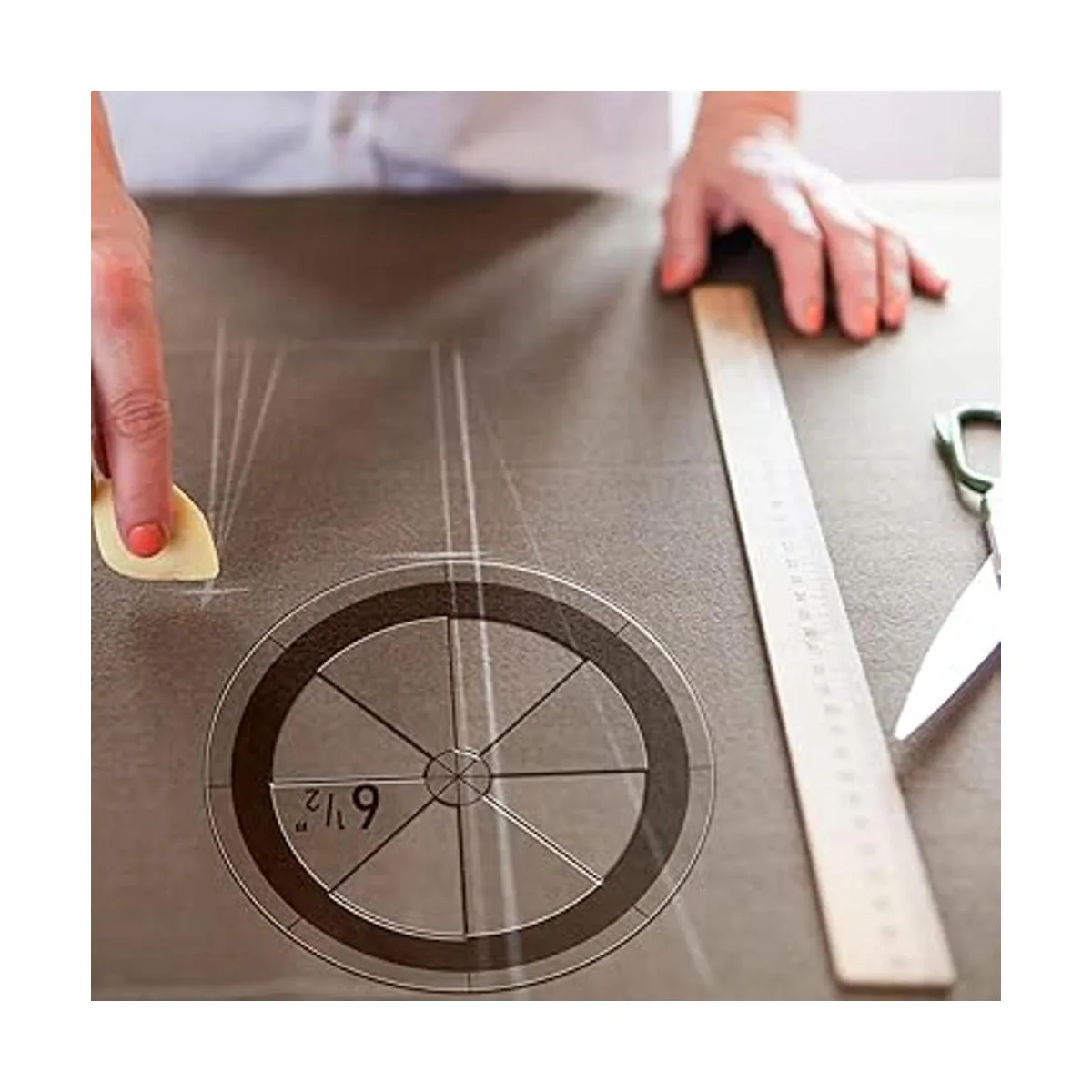 Juego de 5 plantillas de acolchado circular regla de_5